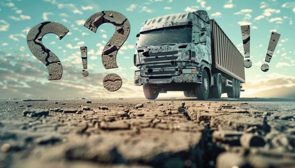 Informative collage of questions and answers regarding truck accident settlements, designed as a visual FAQ resource.