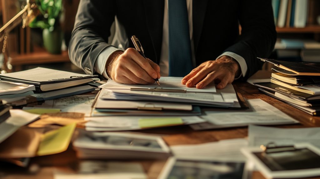 An Inland Empire attorney doing research and working on client's case.