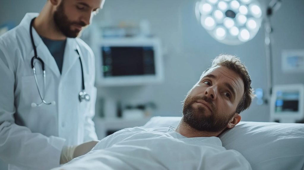 A doctor examining a patient in a clinic, underscoring the importance of medical records for insurance claims.